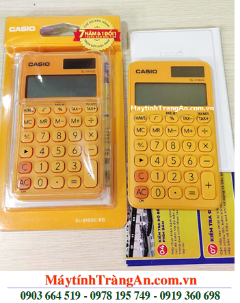 CASIO SL-310UC-RG, Máy tính tiền CASIO SL-310UC-RG (12số Digits, vỏ Cam), Bảo hành 7 năm /CÒN HÀNG